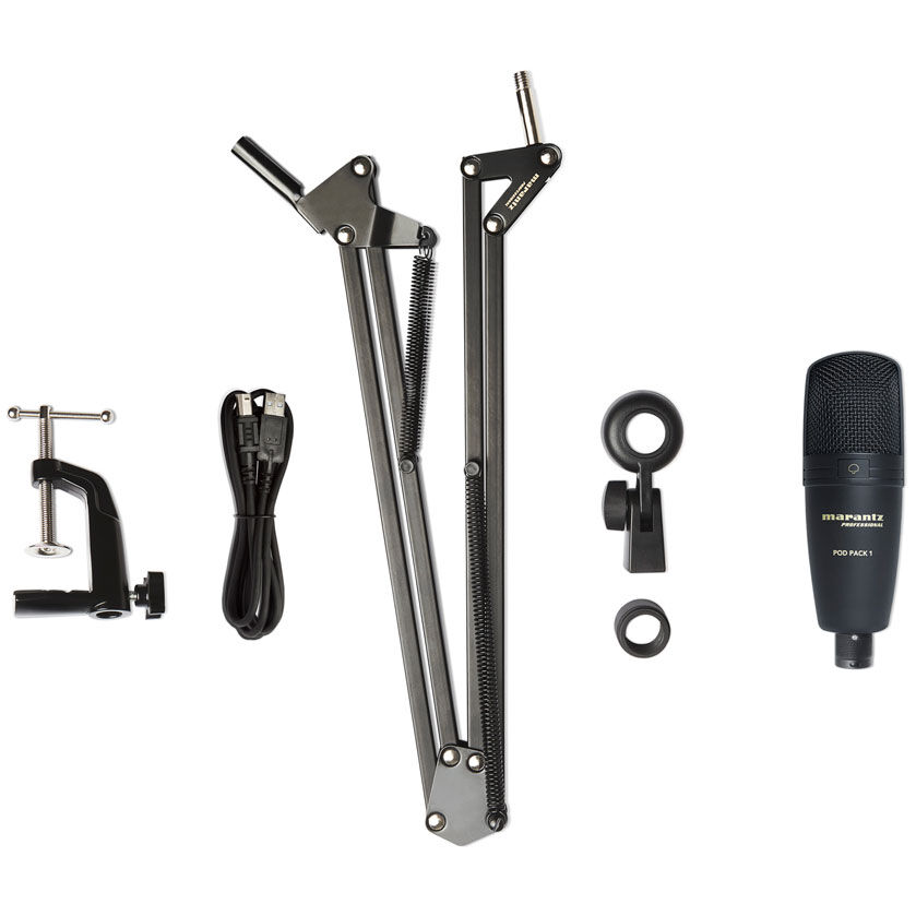 Marantz Pod Pack 1 USB Microphone with Broadcast Stand and Cable